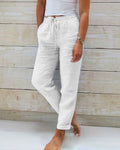 Weite Leinenhose Damen Sommer Komfort Elegant Freizeit – Thea