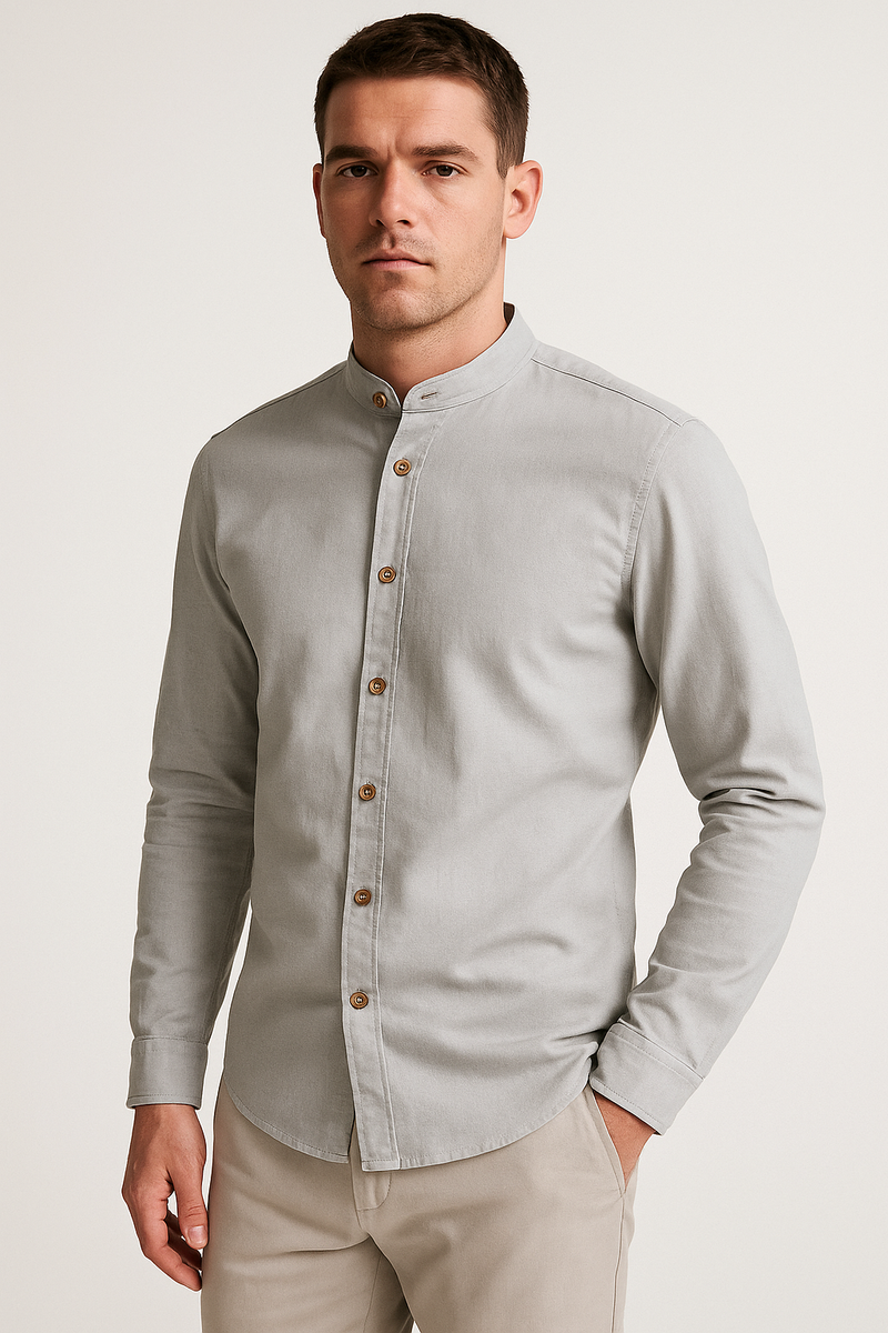 Japanisches Herrenhemd Leinen Baumwolle Elegant – Kenjiro