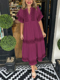 Besticktes Boho Midi Kleid mit A-Linie – Amira