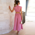 Langes Maxikleid ärmellos rückenfrei für Sommer – Elina