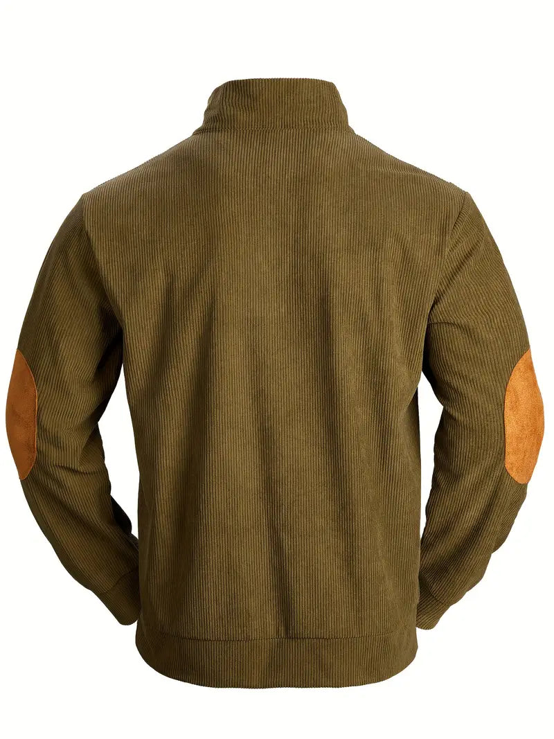 Cordpullover Herren Olivgrün Klassisch Bequem – Renaldo