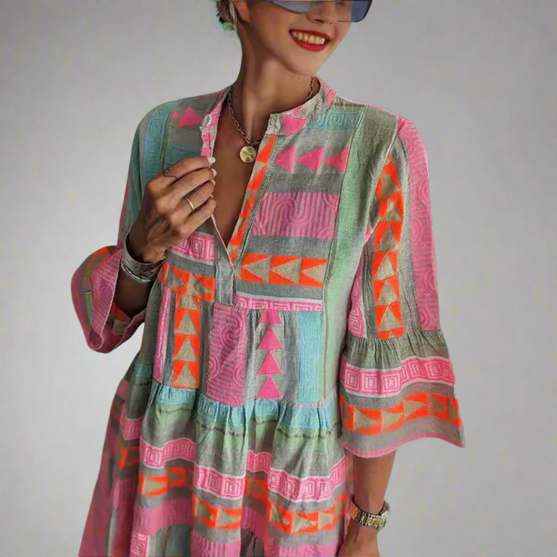 Sommerkleid aus Baumwoll-Leinen für Damen – Lea