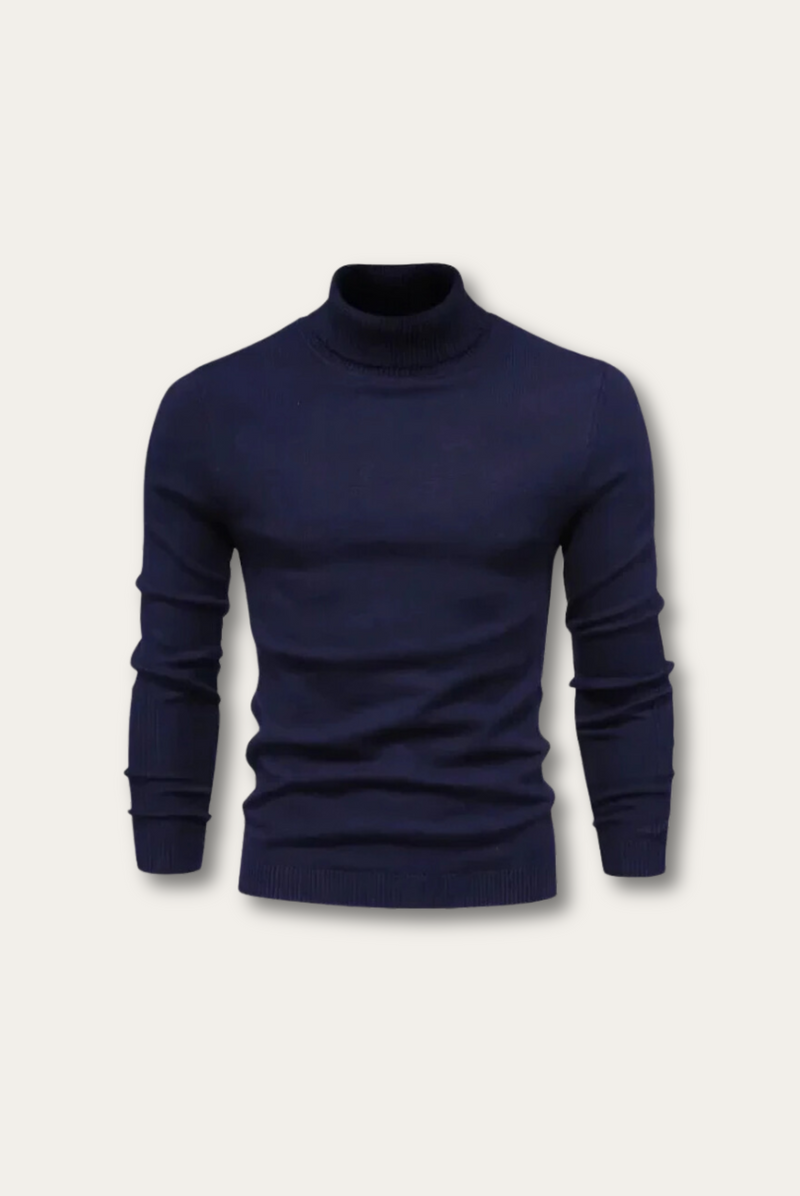 Eleganter Herren-Rollkragenpullover aus weicher Viskose – Luca