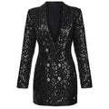 Pailletten-Blazer-Jumpsuit mit Doppelreihe Knöpfen – Stella