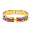 Goldener Edelstahl Armreif mit geometrischem Design – Lisa