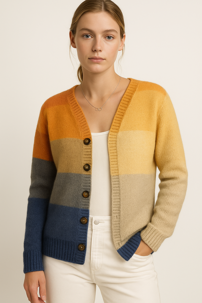 Damen Strickjacke Blumenmuster Romantisch Elegant – Florenya