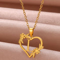 Goldene Halskette mit Blumen-Initialen – für Frauen