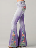 Flared Jeans mit Blumenprint für Damen – Elisa
