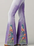 Flared Jeans mit Blumenprint für Damen – Elisa