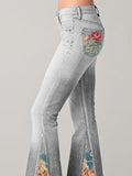 Flared Jeans mit Blumenprint für Damen – Elisa