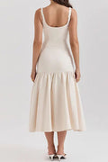 Ärmelloses Rüschenkleid Damen Midi Sommerkleid – Laura