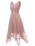 Elegantes asymmetrisches Halterkleid mit Spitze – Lena