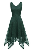 Elegantes asymmetrisches Halterkleid mit Spitze – Lena