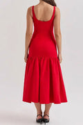 Ärmelloses Rüschenkleid Damen Midi Sommerkleid – Laura