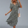 Luftiges Damen Sommerkleid mit Gürtel und Knopfleiste – Florina