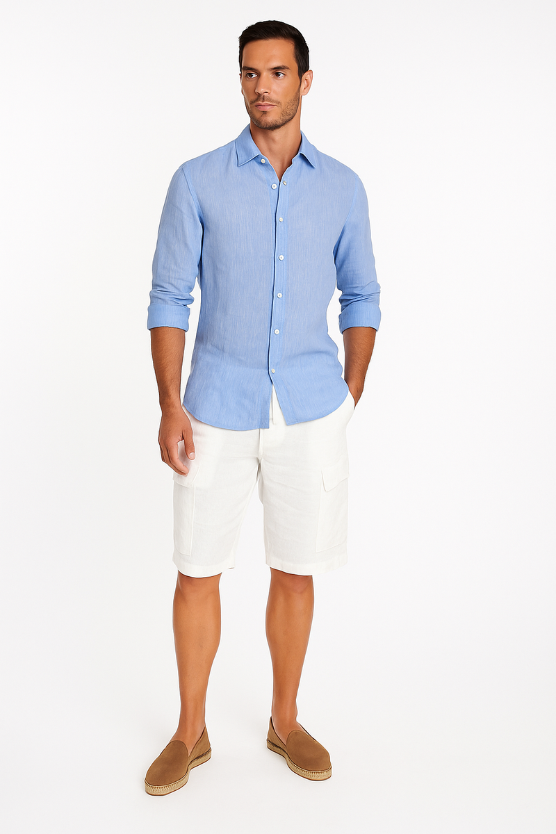 Weiße Leinen Sommer Shorts Herren Atmungsaktiv – Jonas