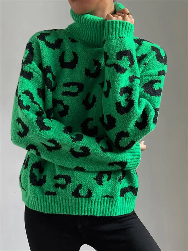 Damen Strickpullover mit Stehkragen und Rippdetails – Evelana