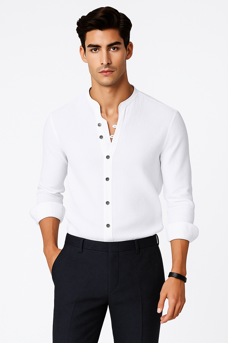 Retro Herrenhemd mit Button-Down-Kragen – Norvalo