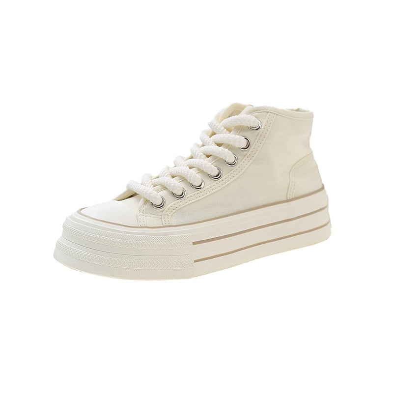 High-Top Canvas-Sneaker mit Plateau für Damen – Livia