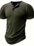 Henley Shirt Herren Kurzarm Elegant Bequem – Silvano