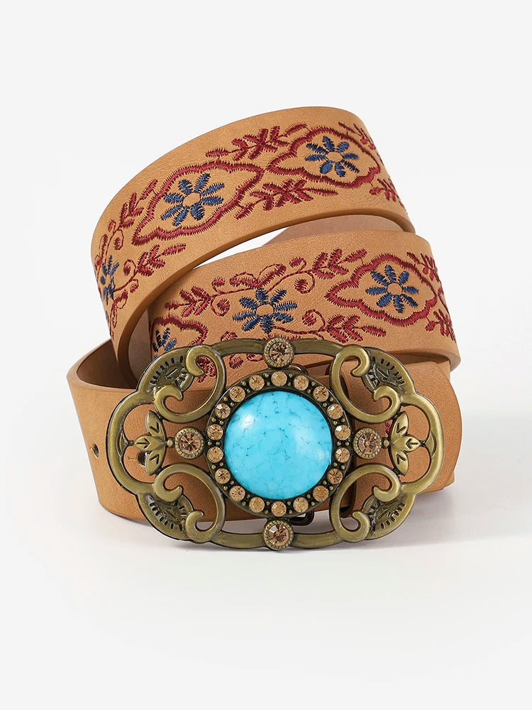 Trachtengürtel im Westernstil mit Saphir-Details – Elias