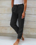 Weite Leinenhose Damen Sommer Komfort Elegant Freizeit – Thea