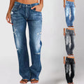Bequeme Damenjeans mit weitem Bein und Stretch – Alvina