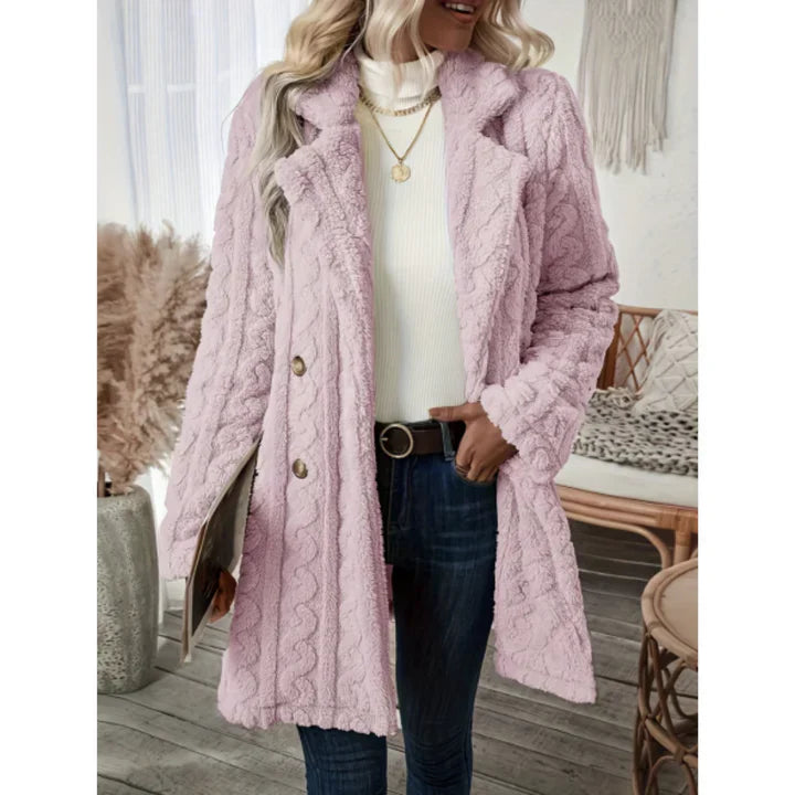 Warmer Damen Strickmantel mit femininem Schnitt – Lurevia