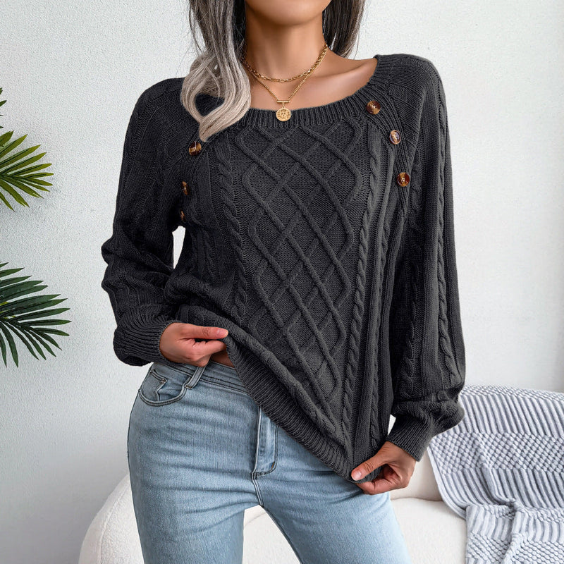 Strickpullover mit elegantem Ausschnitt für Damen – Ella