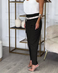 Patchwork-Hose aus Baumwolle mit Gürtel für Damen – Selina