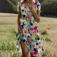 Blumenkleid Damen mit luftiger Passform Sommer – Fioraya