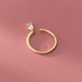 Verstellbarer Wassertropfen-Ring aus Sterlingsilber – Livia