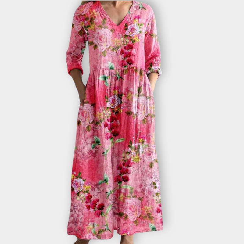 Luftiges Boho Maxikleid mit Print für Damen – Thalia