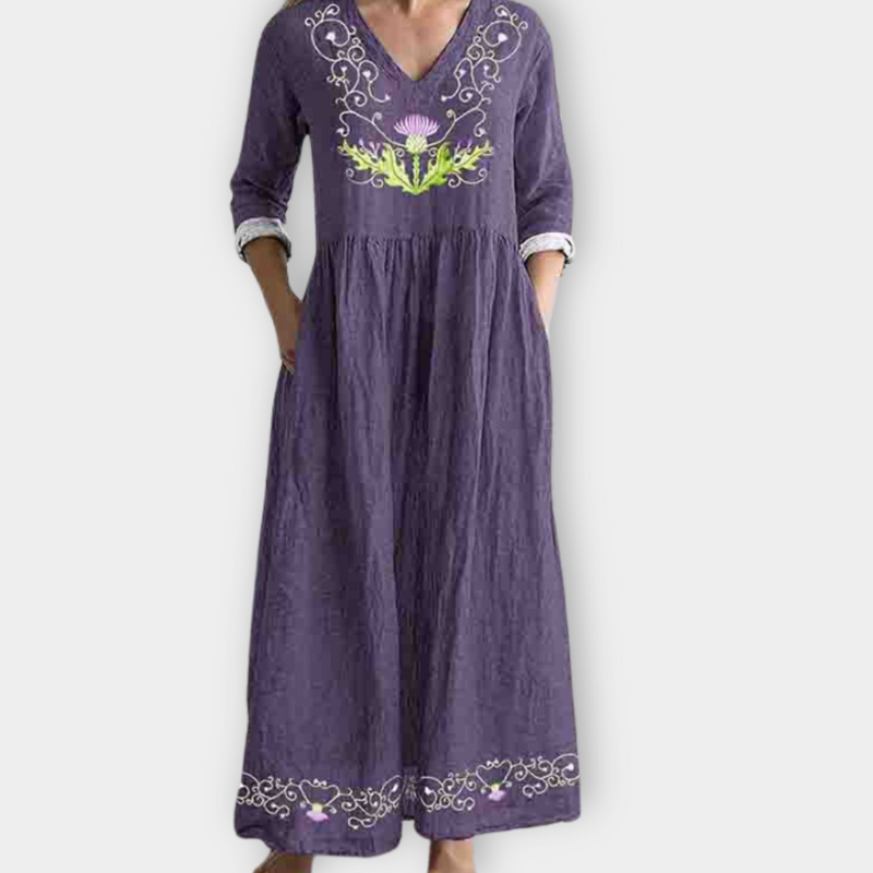 Boho Maxikleid mit Print und weitem Schnitt – Mirella