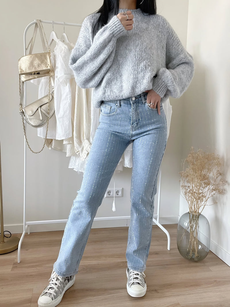 Stretch-Damenjeans mit glänzendem Finish – Perfekt für Alltag & Abend – Laura
