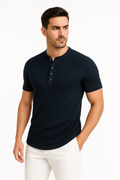Henley Shirt Herren Kurzarm Elegant Bequem – Silvano