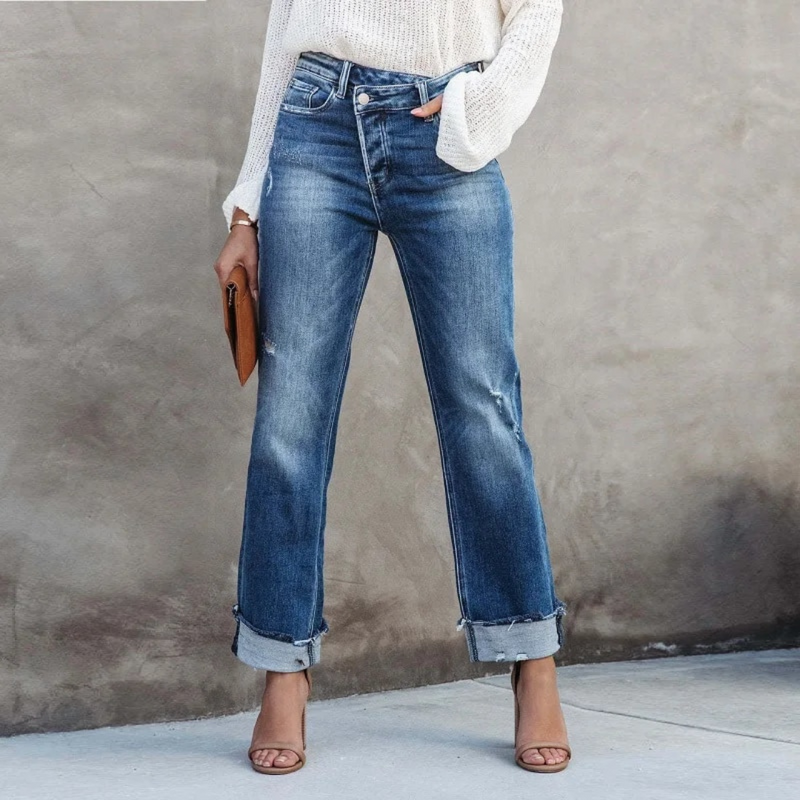 High-Waist Damen-Jeans mit entspannter Passform – Nadine