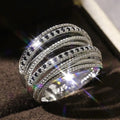 Silberne mehrreihige Ringe mit Zirkonia für Damen – Lena