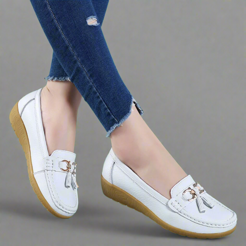 Orthopädische Damen Mokassins aus Leder für Alltag – Velmira