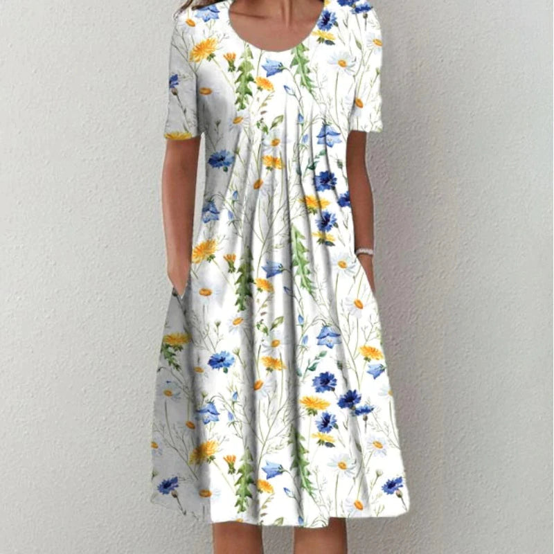 Baumwollkleid Damen mit elegantem Schnitt – Elayra
