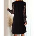 Elegantes Baumwollkleid mit Spitzenärmel – Carlotta