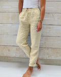 Weite Leinenhose Damen Sommer Komfort Elegant Freizeit – Thea