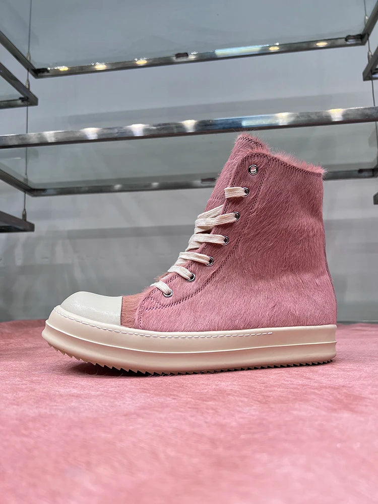 High-Top Sneaker aus Leder mit dicker Sohle – Matteo
