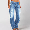 Bequeme Damenjeans mit weitem Bein und Stretch – Alvina