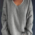 Übergröße V-Ausschnitt Pullover für Herbst und Winter - Lena