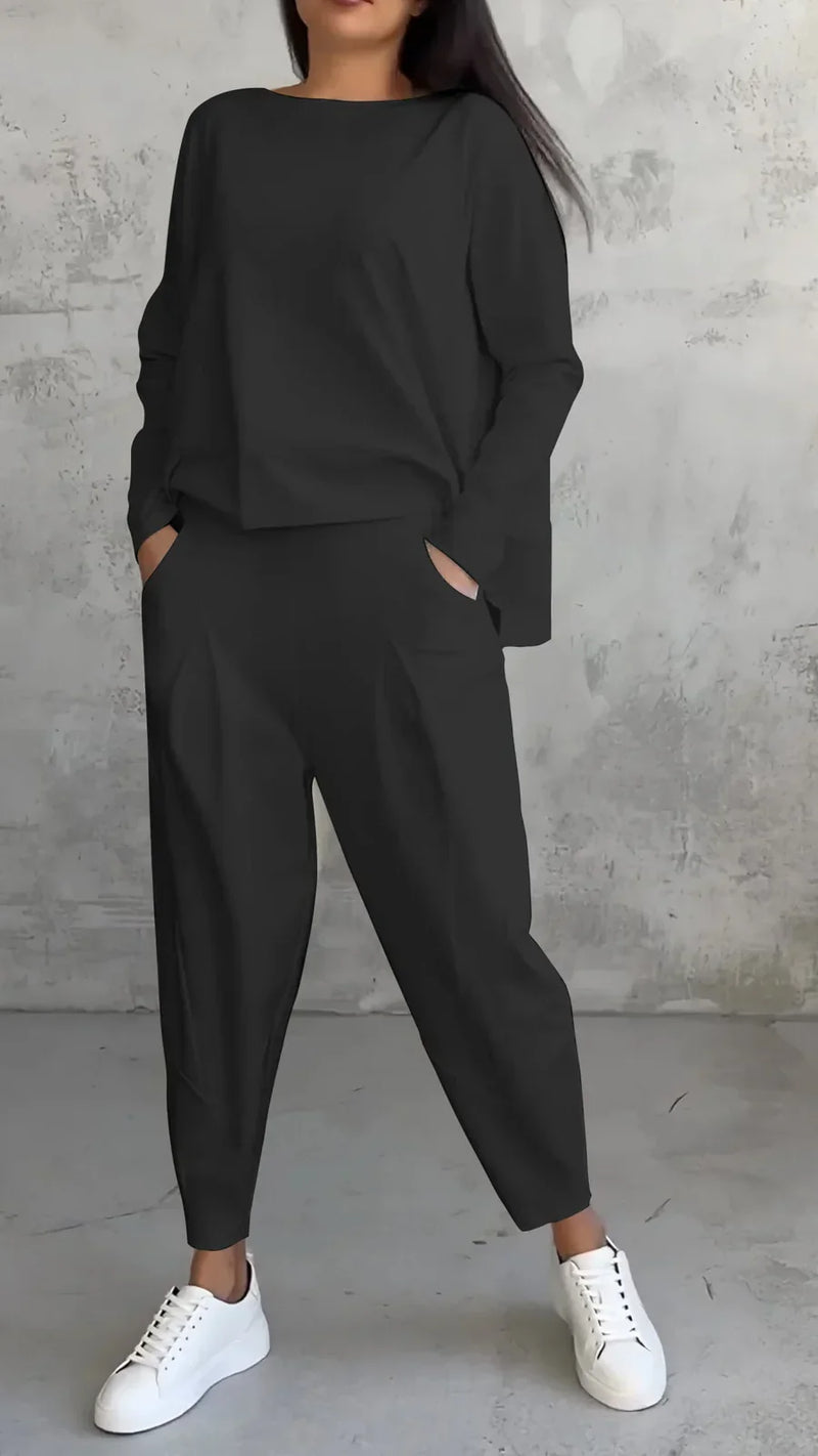 Damen Zweiteiler Set Weich Elegant Lounge Look – Amelise