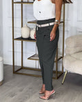 Patchwork-Hose aus Baumwolle mit Gürtel für Damen – Selina