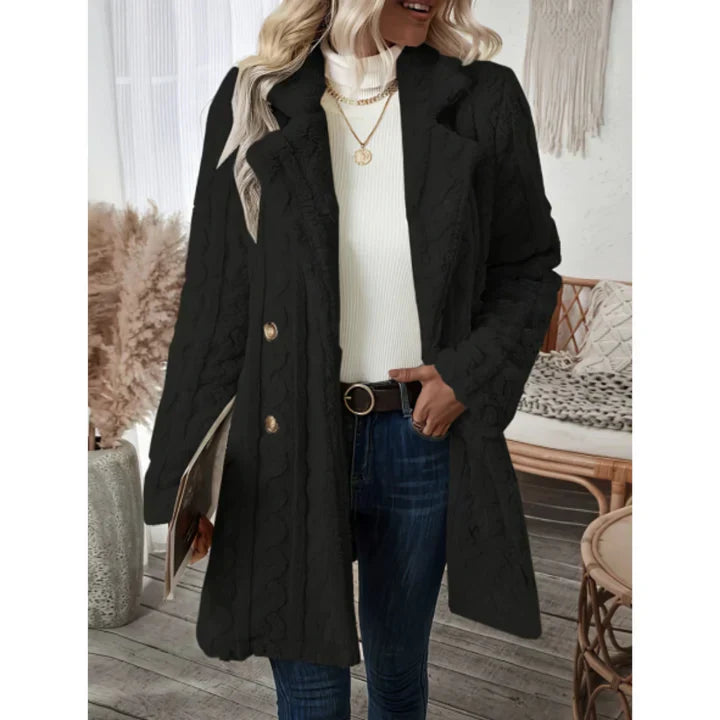 Warmer Damen Strickmantel mit femininem Schnitt – Lurevia