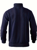 Herren Vintage Pullover Warm Stehkragen mit Reißverschluss - Anton