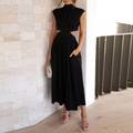 Langes Maxikleid ärmellos rückenfrei für Sommer – Elina
